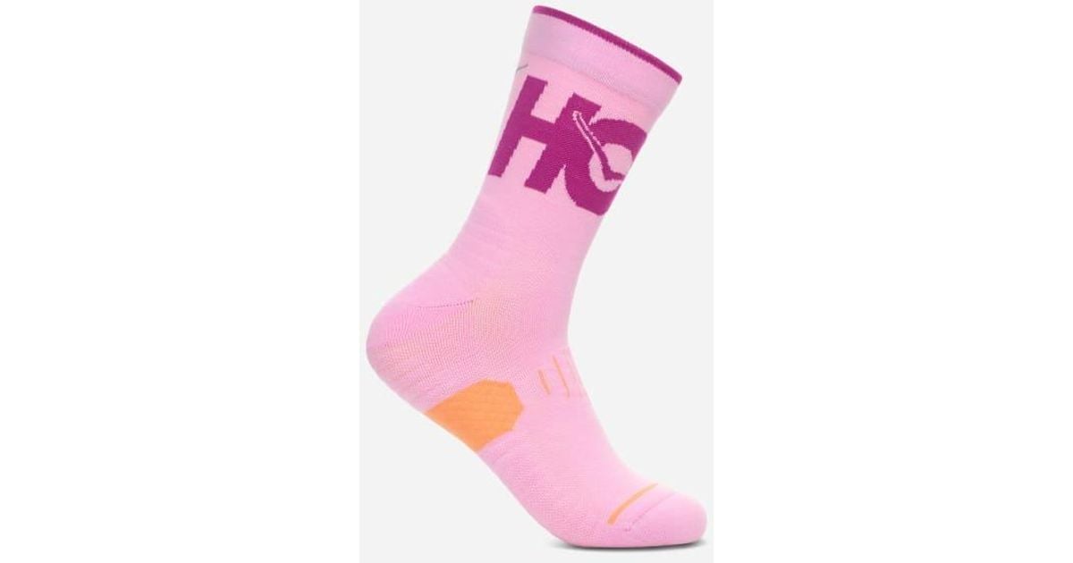 Hoka One One Crew Run Sock in Pink Lyst UK