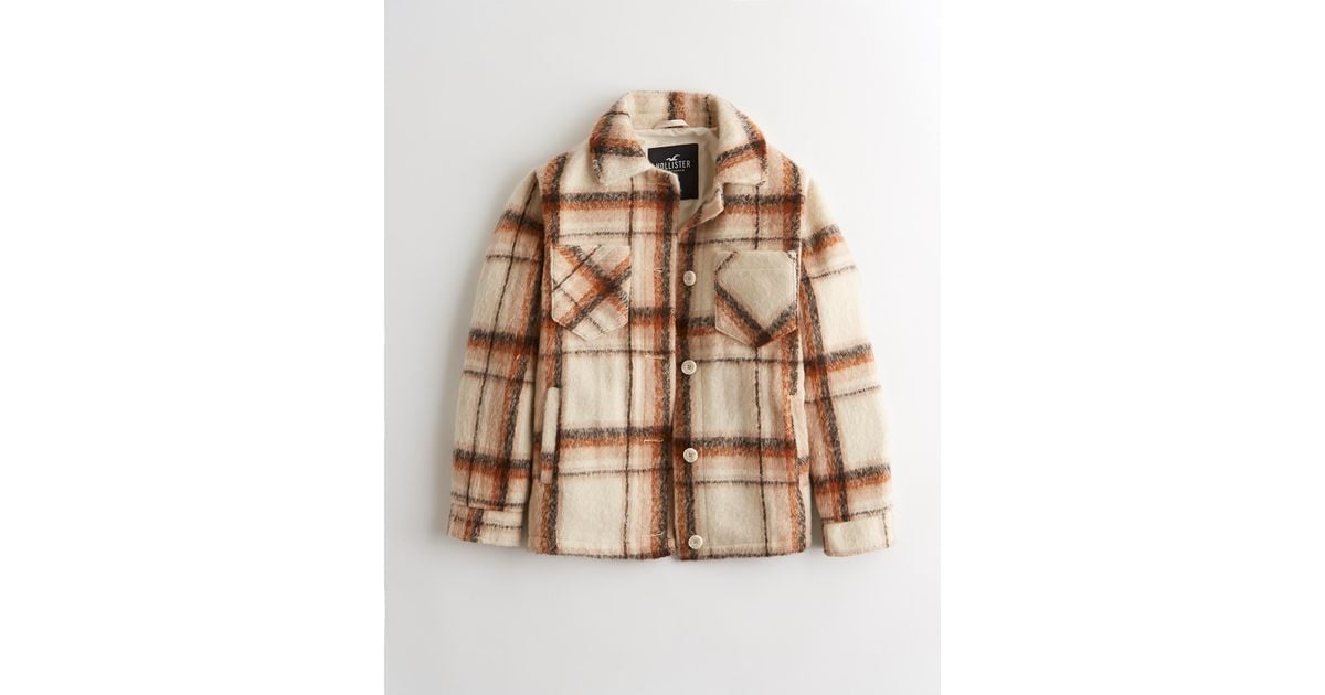 Hollister Cozy Brushed Shirt Jacket in 