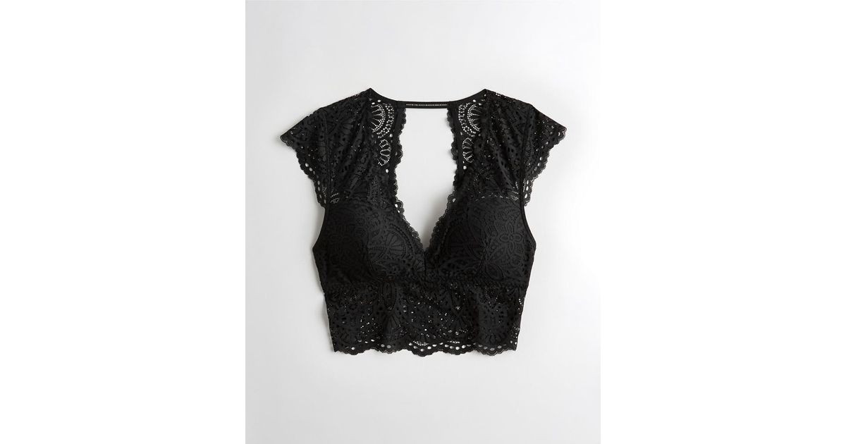 Gilly Hicks by Hollister Lace Bralette Sz S Black & White Set of