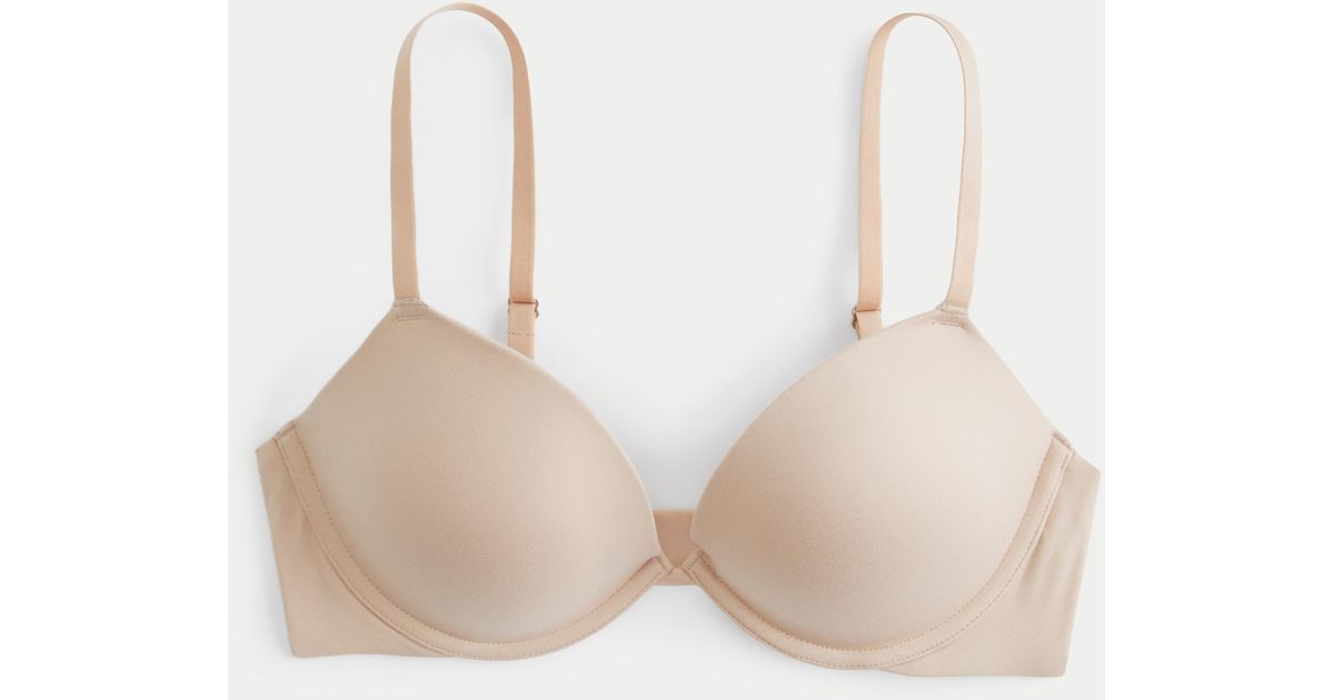 Hollister Gilly Hicks Bare Comfort Push-up Plunge Bra in Natural