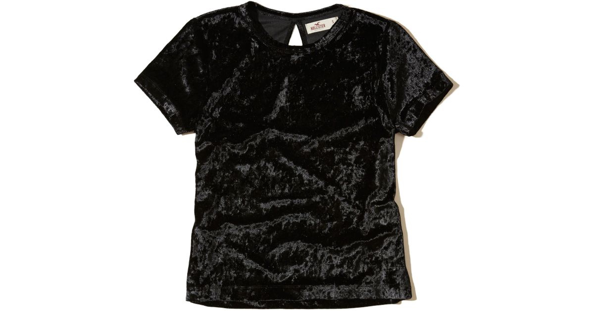 Lyst Hollister Velvet Baby Tshirt in Black