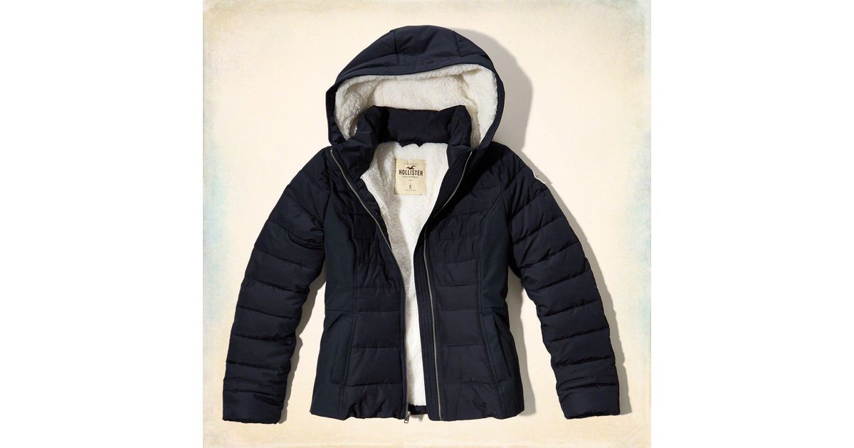hollister sherpa lined jacket