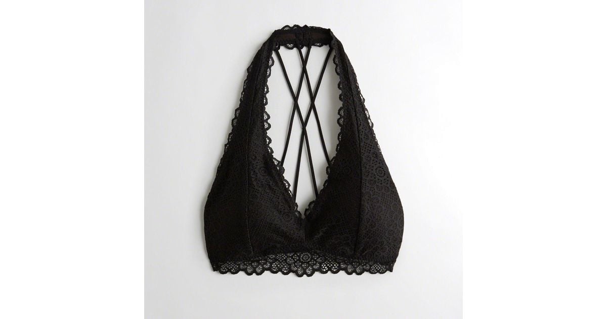 hollister black halter bralette