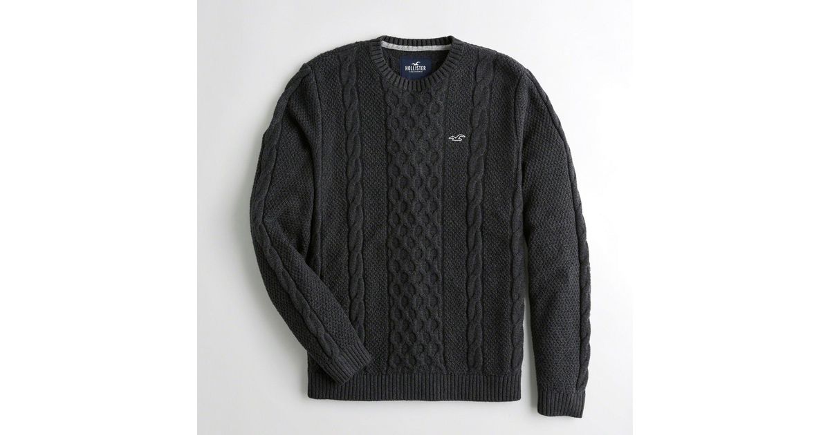 cable crewneck sweater hollister