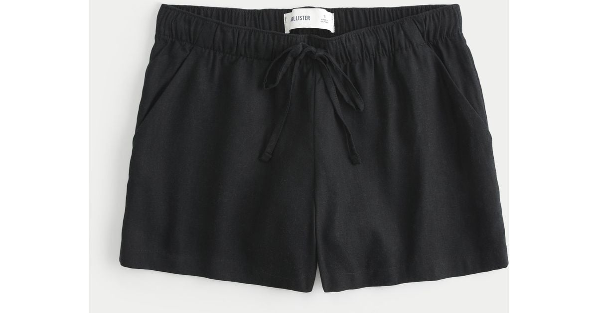 Hollister Hollister Ella Linen Blend Pull on Shorts in Black Lyst UK