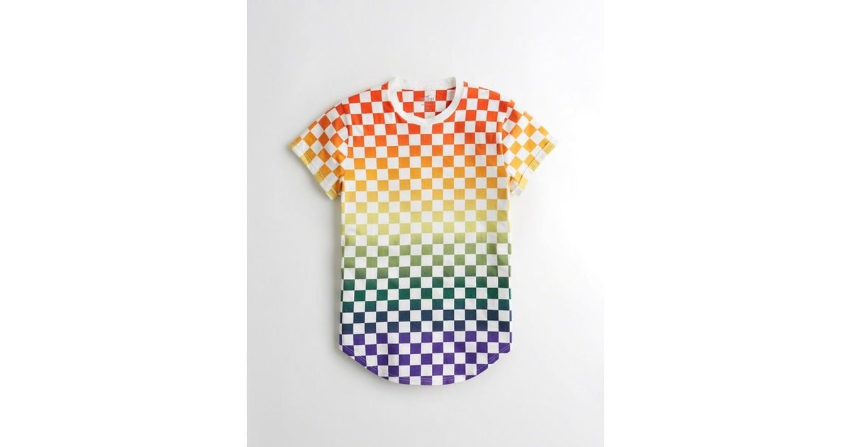 vans checkerboard shirt rainbow