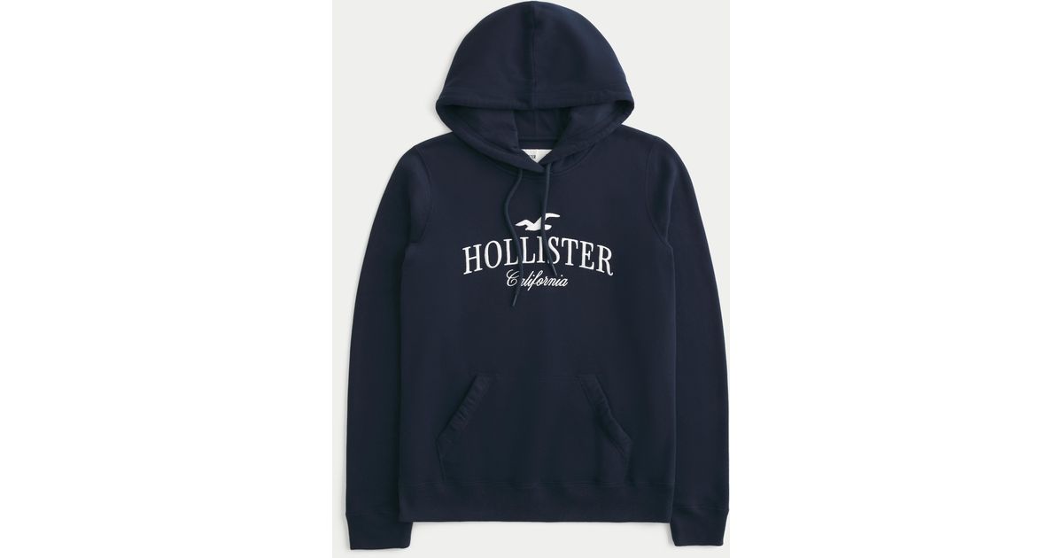 Hollister Oversized Logo Graphic Hoodie in Blue Lyst UK