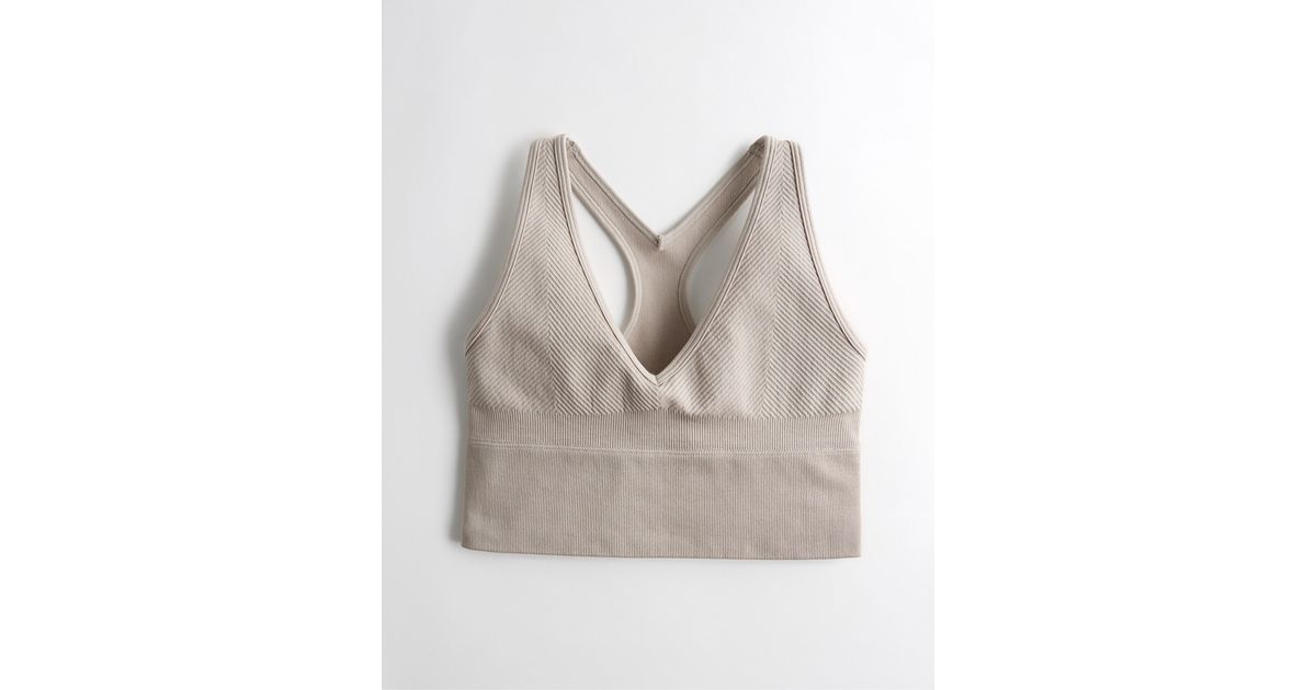 Hollister Gilly Hicks Active Seamless Halter Plunge Bra Top