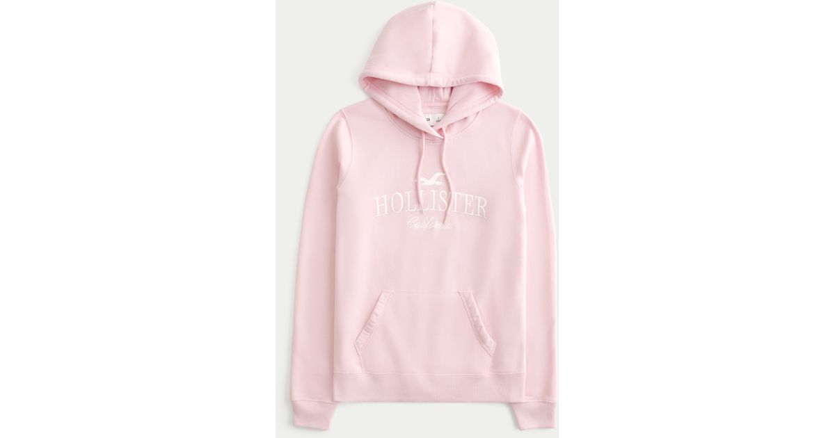 Hollister light pink hoodie best sale