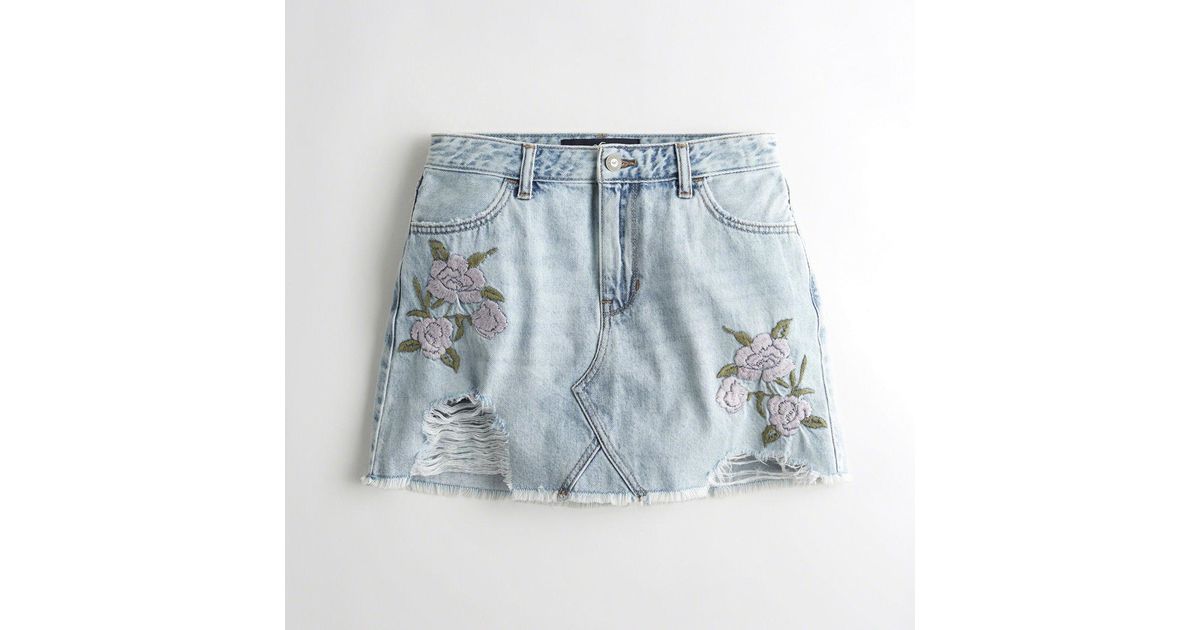 hollister jean skirt