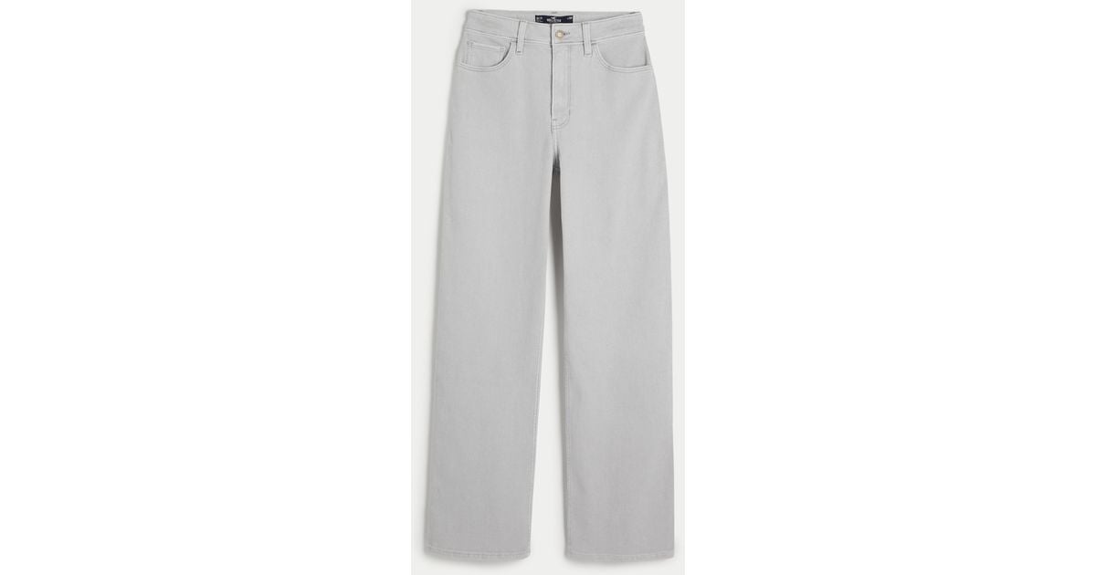 Hollister Ultra High-rise Grey Dad Jeans in Grey | Lyst UK
