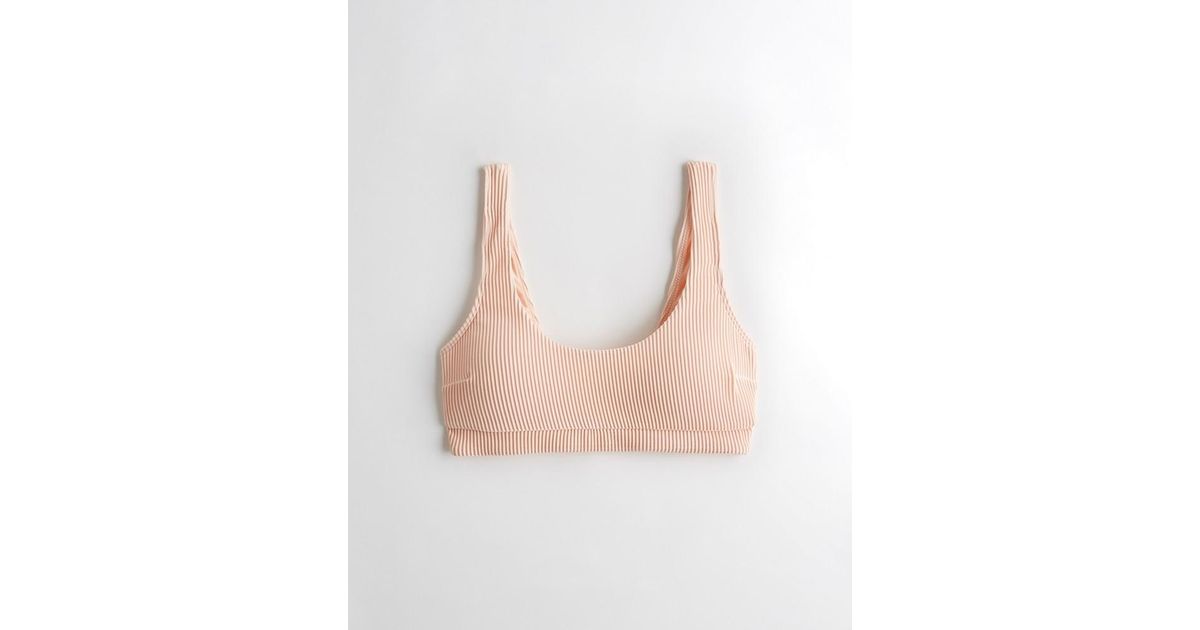 ribbed scoop bikini top hollister