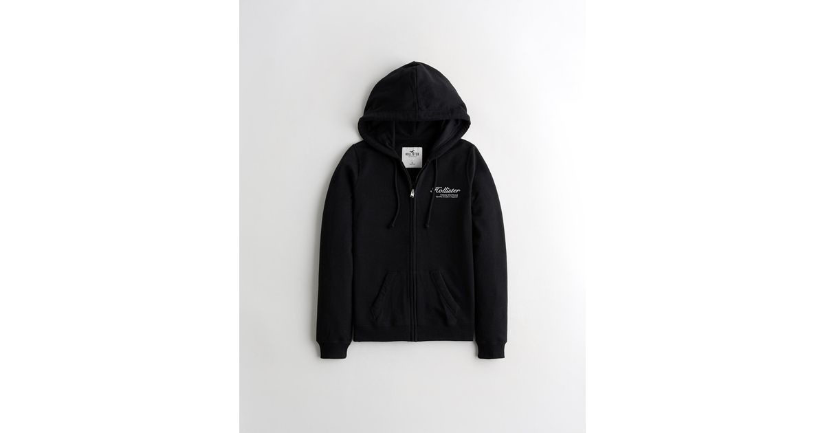 Hollister Baumwolle Frottee-Hoodie mit durchgehendem ...