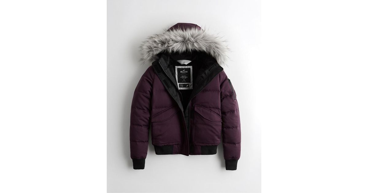 hollister cozy lined down bomber jacket