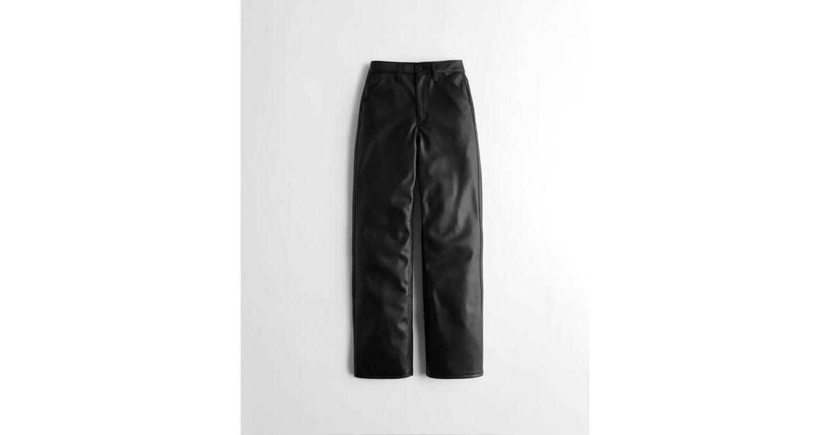 Hollister Social Tourist Ultra Highrise Faux Leather Baggy Pants in