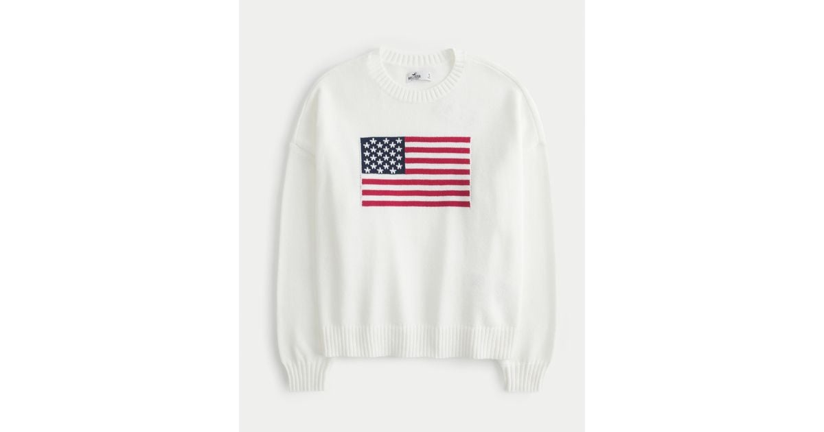 Flagge Hollister Pulli Damen Rot Hollister Oversized-Sweatshirt