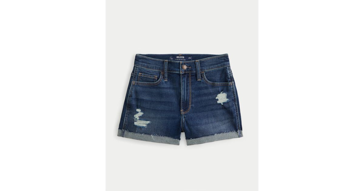 Hollister ripped jean hot sale shorts mens