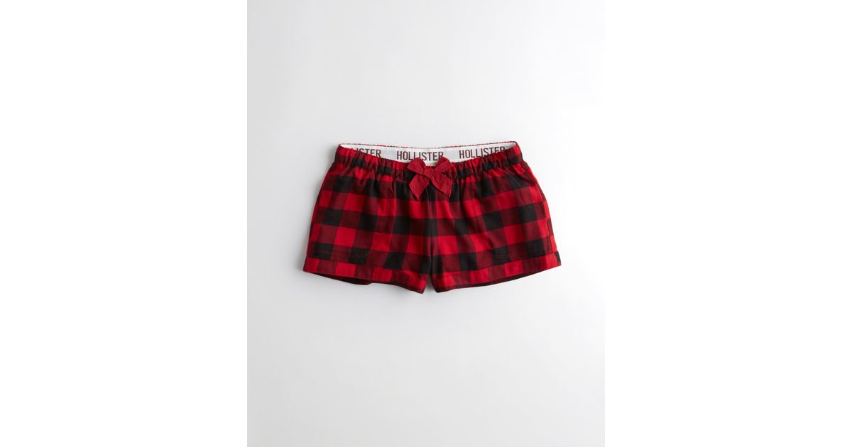 hollister flannel sleep shorts