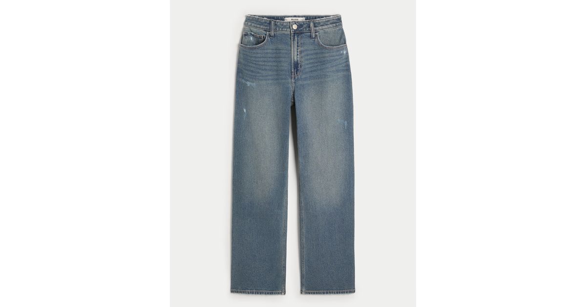 Hollister Ultra High rise Medium Wash Dad Jeans in Blue Lyst UK