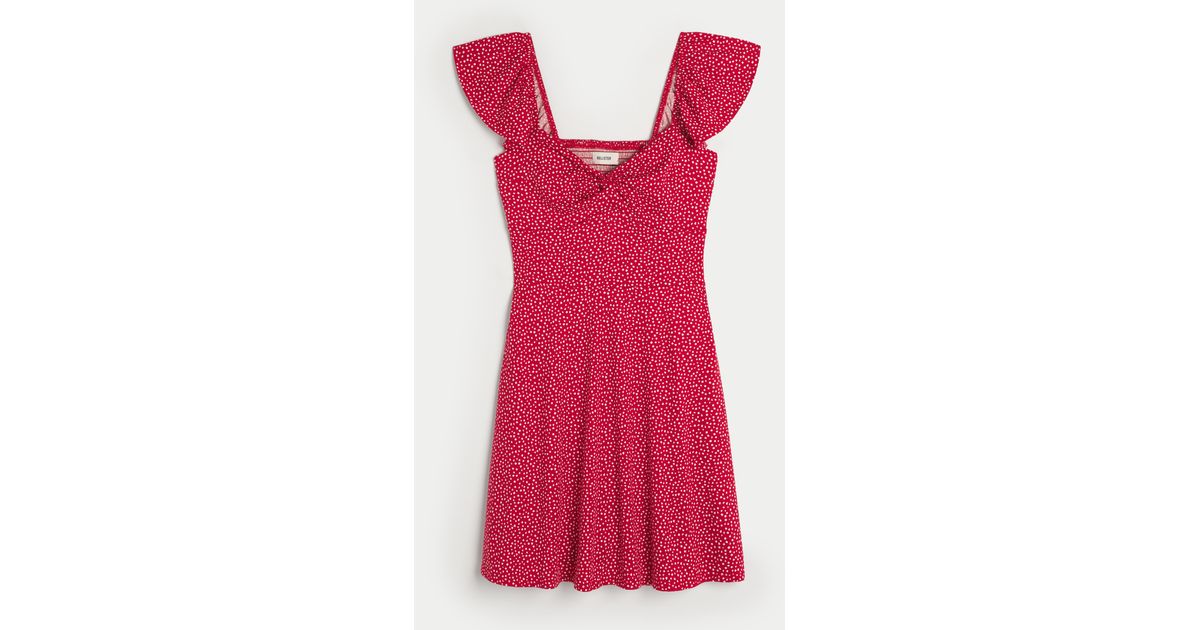 Hollister Twist Bust Knit Skort Dress in Red | Lyst UK