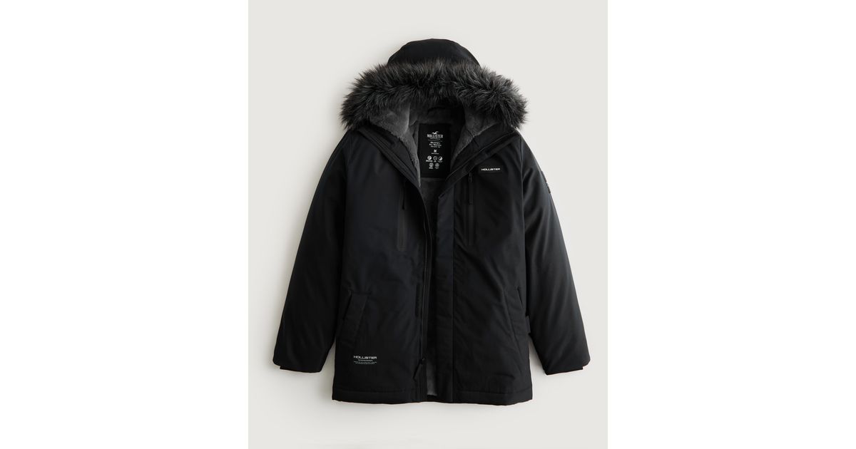 faux fur-lined all-weather puffer jacket