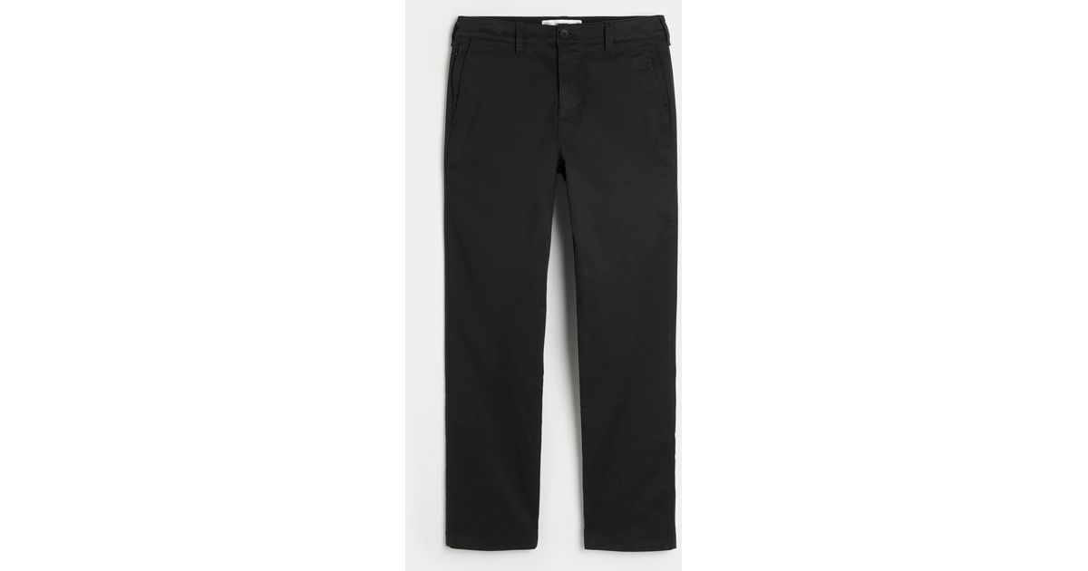 Hollister Slim Straight Chino Pants in Black for Men Lyst UK
