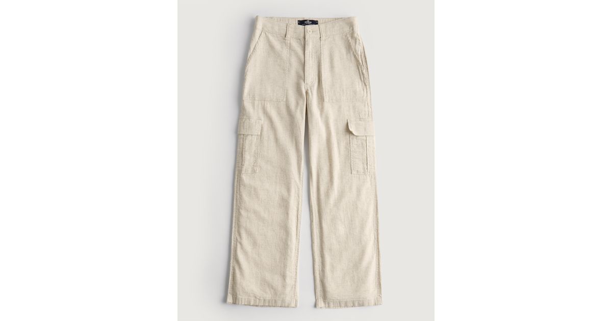 Hollister Ultra Highrise Drapey Cargo Pants in Natural Lyst UK