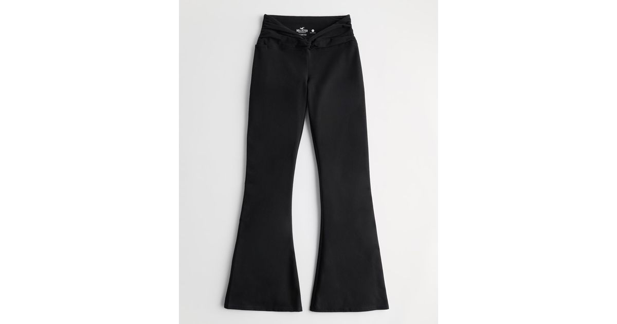 Hollister Ultra High-rise Cinched Waist Flare Leggings in Black