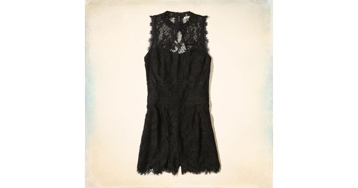 hollister high neck lace dress