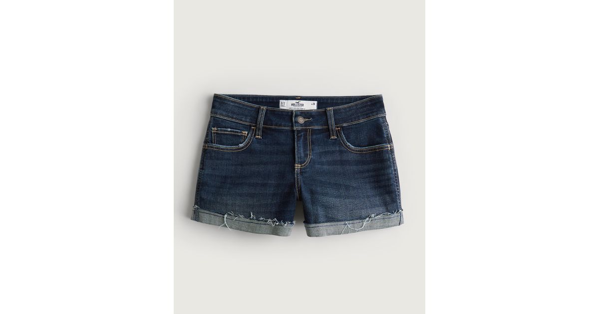 Hollister Curvy Low-rise Dark Wash Denim Shorts 3