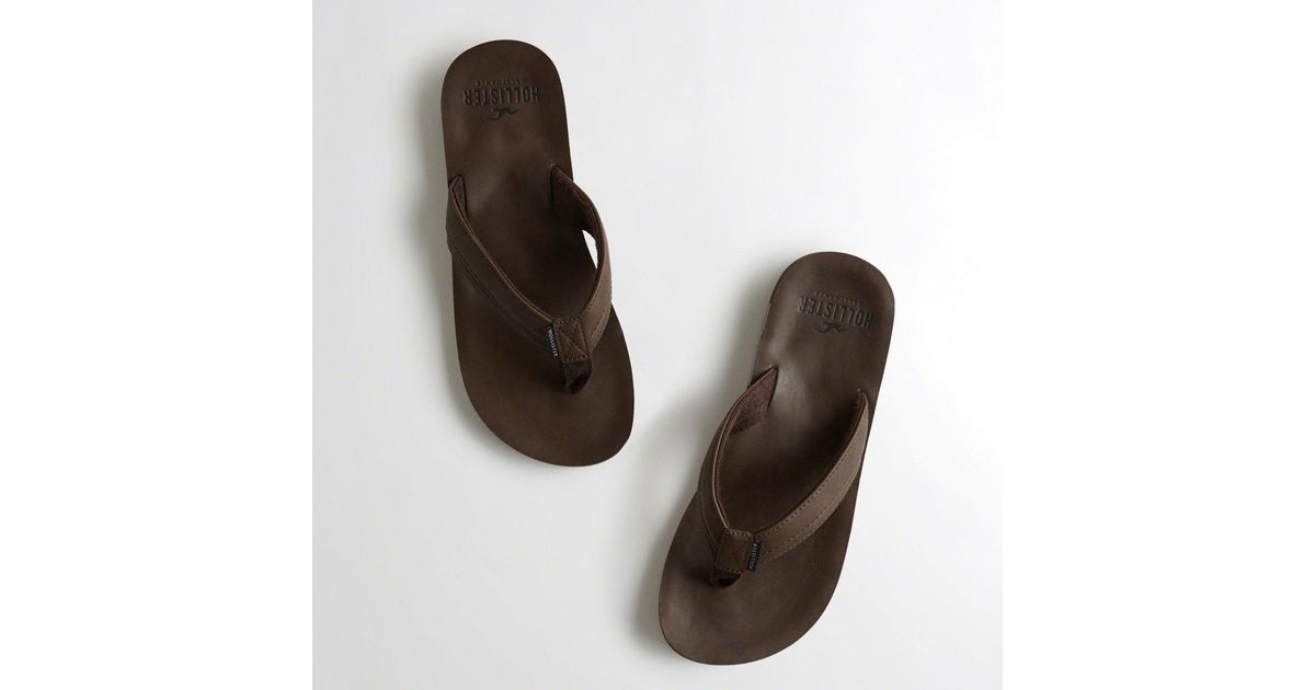 hollister leather flip flops