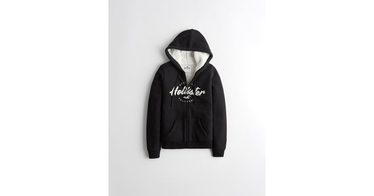 Hollister Womens Full Zip Hoodie Hollister Hollister Sherpa-lined