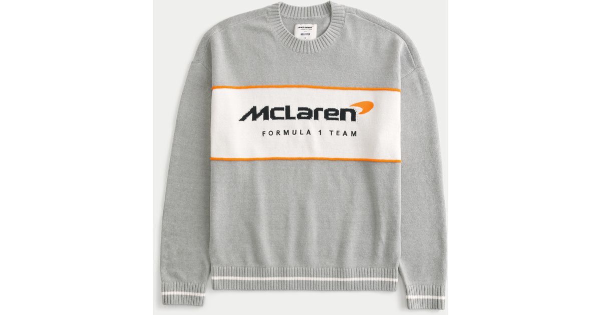 Hollister Mclaren Graphic Crew Sweater in Grey for Men | Lyst UK