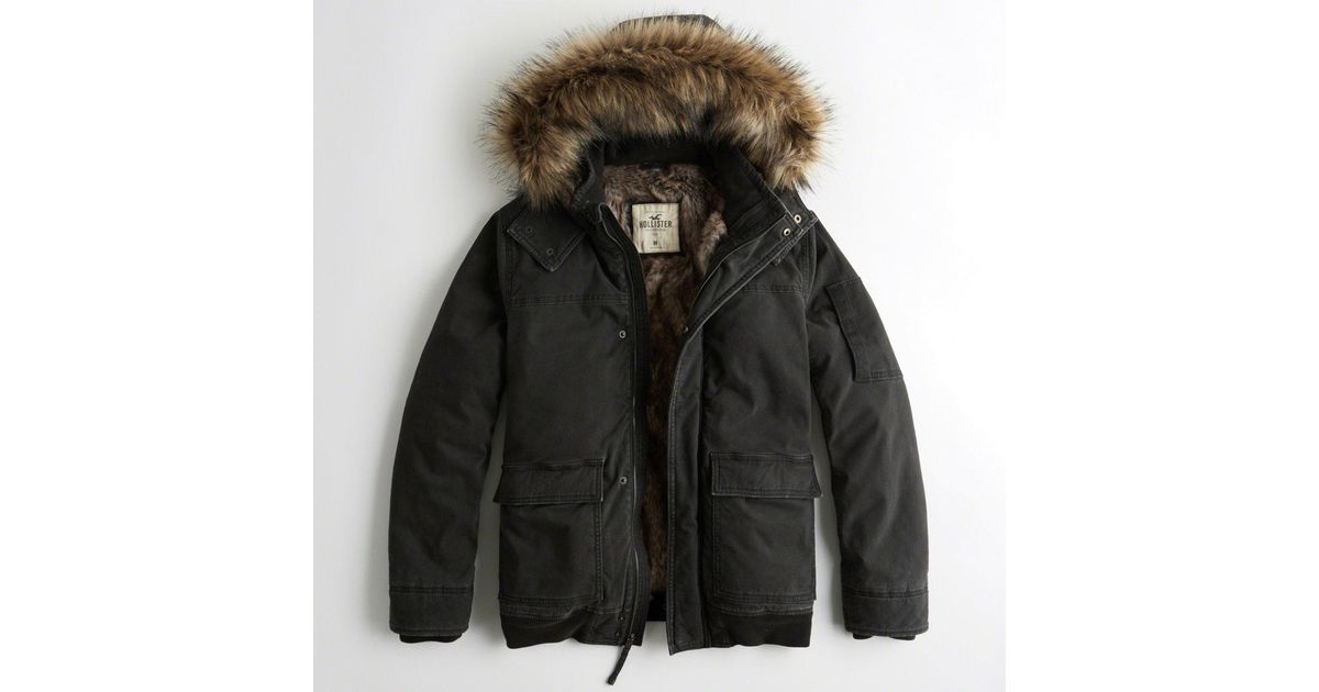 hollister jackets with fur