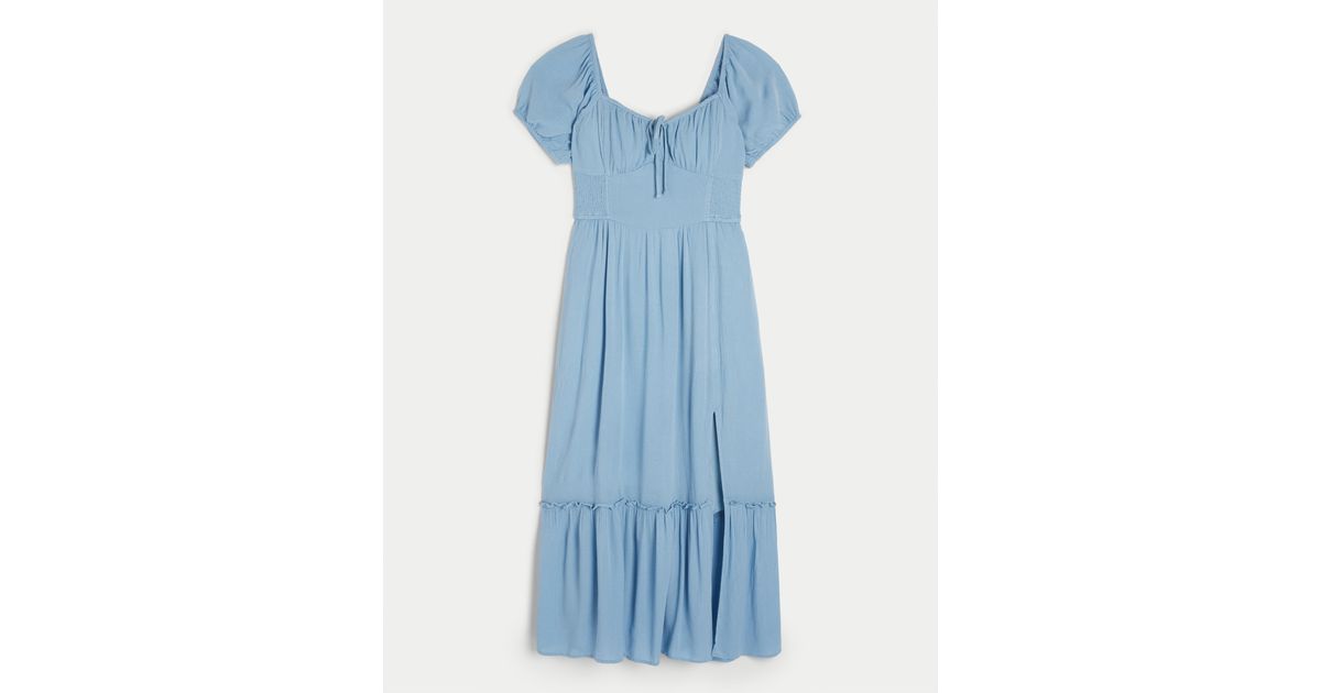 hollister sofia midi dress Hollister Sofia Side-Smocked Eyelet Maxi Dress