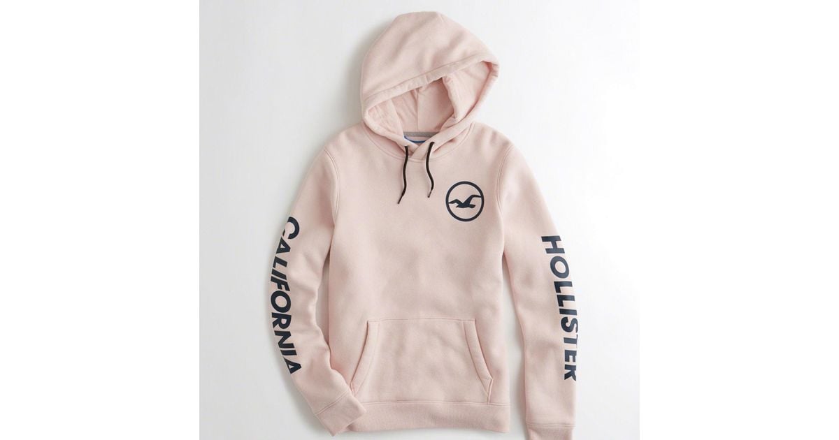 hollister white and pink hoodie