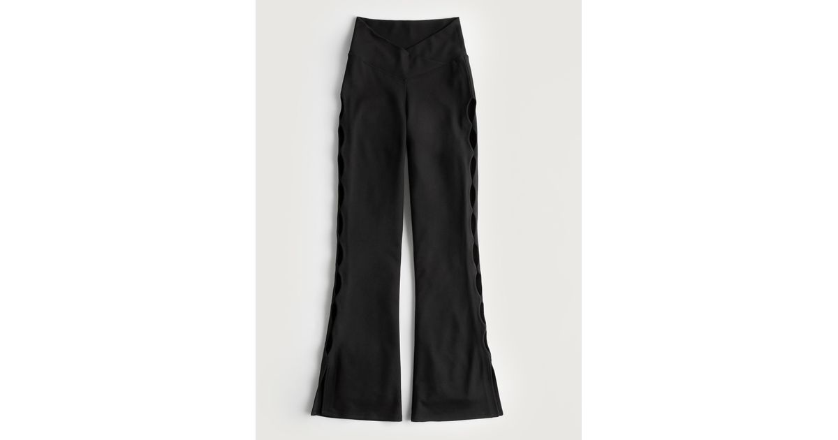 Hollister Social Tourist Ultra Highrise Knit Cutout Flare Pants in