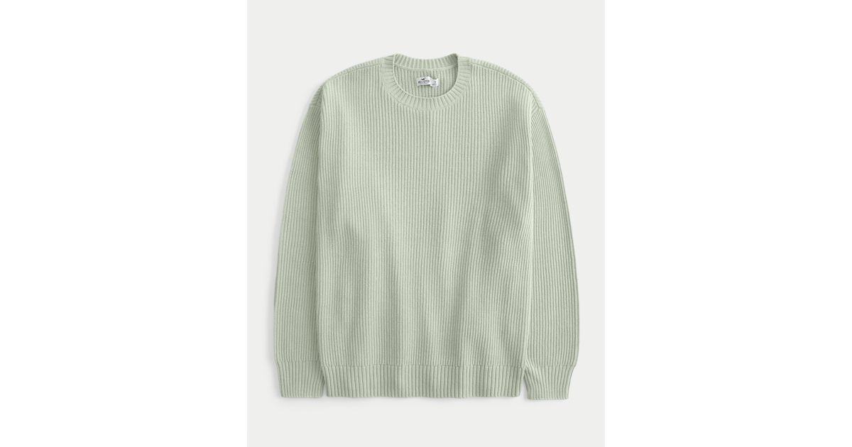 Oversized crew neck sweater hollister sales