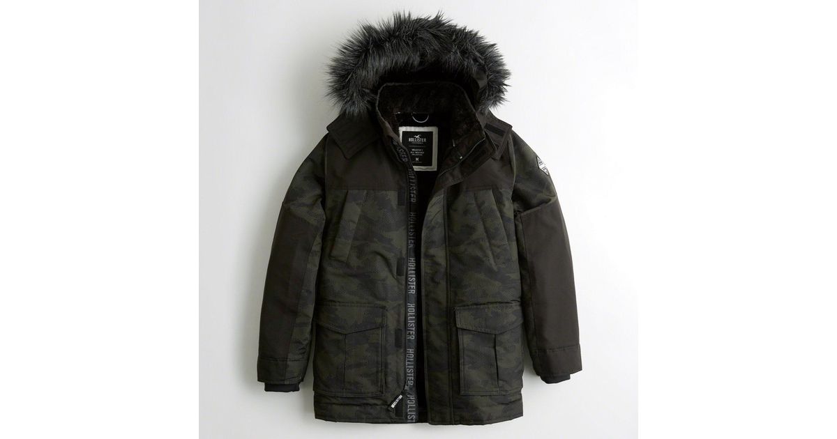 hollister camo parka