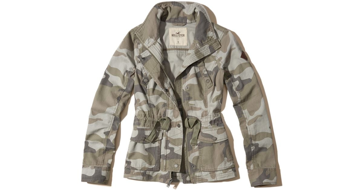 hollister camo coat