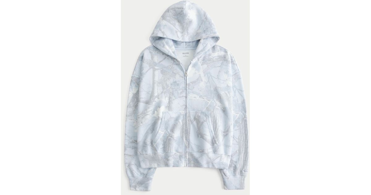 Hollister Oversized Zipup Camo Hoodie in Blue Lyst UK — free download