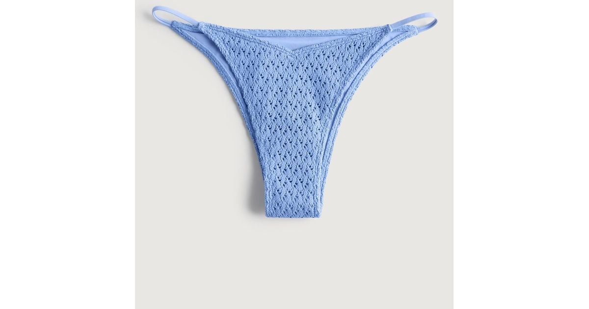 Hollister Highleg Cheekiest Crochet Bikini Bottom in Blue Lyst UK