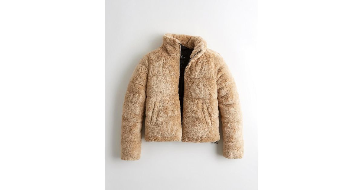 mock neck puffer jacket hollister