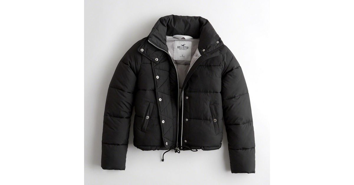 hollister black puffer jacket