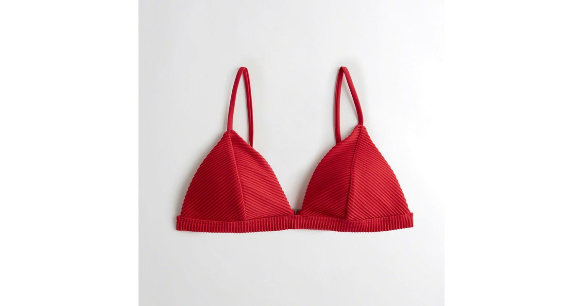 hollister ribbed triangle bikini top