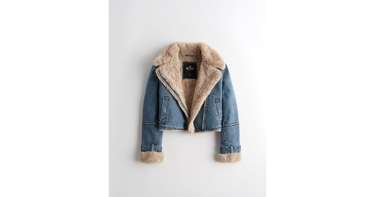 Hollister Sherpa-lined Denim Moto 