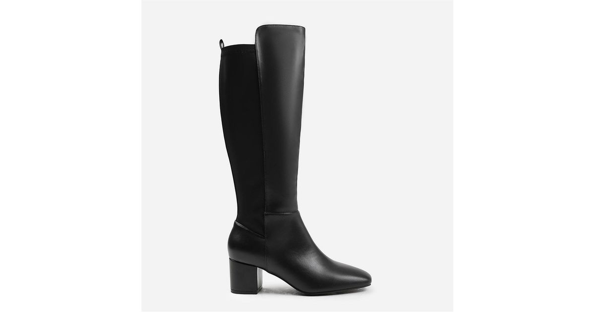 Where's That From Beau Block Heel Knee High Boots With Side Zip in ...