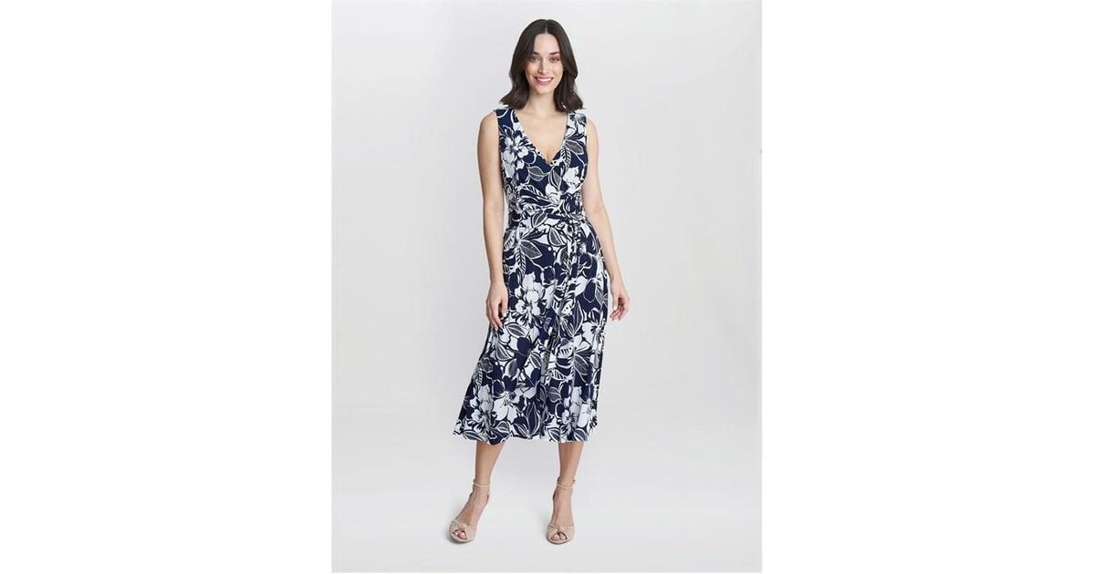 Gina Bacconi Blue Denise Fit And Flare Jersey Dress