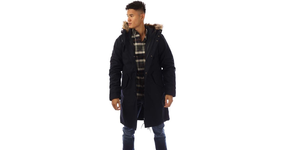 Fred Perry Zip-In Liner Parka Jacket in Black for Men | Lyst UK