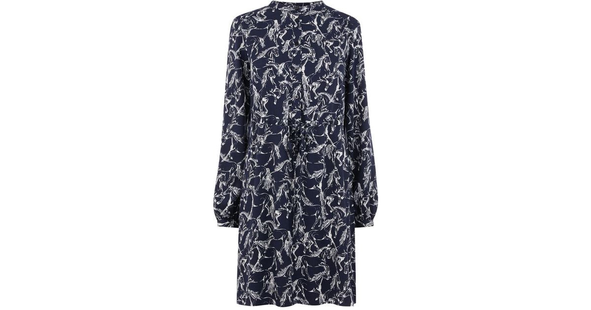 warehouse horse print shirt dress
